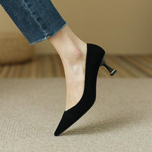 Women's Small Size 3-5 Leather Kitten Heel Shoes FS354