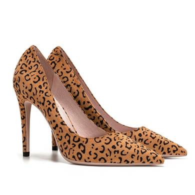 Women's Small Size Leopard Pointed High Heel Shoes MS333