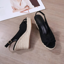 Women's Small Size Open Toe Suede Wedge Shoes FS17