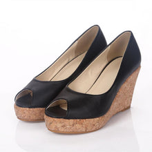 Women's Small Size Peep Wedge Heel Shoes MS69