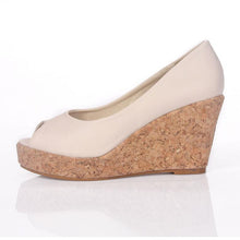 Women's Small Size Peep Wedge Heel Shoes MS69
