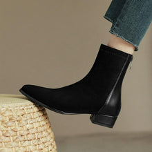 Women's Small Size Pointed Back Zipper Ankle Boots FS212