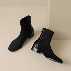 Women's Small Size Pointed Back Zipper Ankle Boots FS212