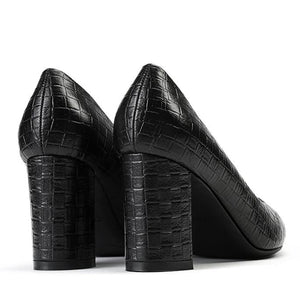 Women's Small Size Pointed Chunky Heel Shoes SS271