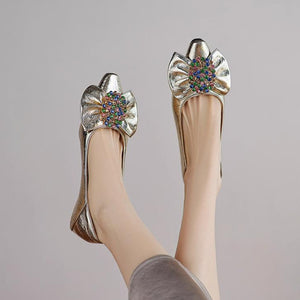 Women's Small Size Pointed Flat Heel Shoes TS328