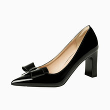 Women's Small Size Pointy Chunky Patent Heels AW2699