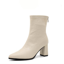 Women's Small Size Pointy Chunky Short Boots AW2682