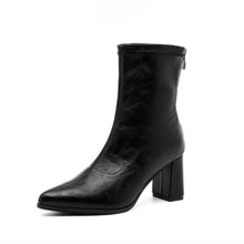 Women's Small Size Pointy Chunky Short Boots AW2682