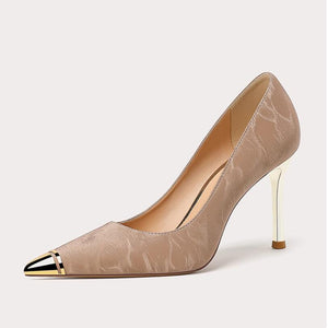 Women's Small Size Pointy Heels With Toe Cap TS11