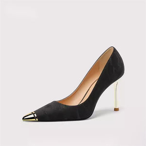 Women's Small Size Pointy Heels With Toe Cap TS11