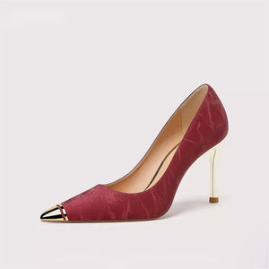 Women's Small Size Pointy Heels With Toe Cap TS11