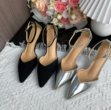 Women's Small Size Pointy V Cut Ankle Strap Heels AW2613