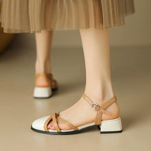 Women's Small Size Round Toe Block Sandal Shoes FS367