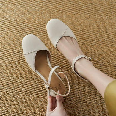 Women's Small Size Round Toe Block Sandals FS221