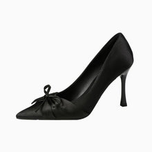 Women's Small Size Satin Heels With Bow Tie AW2645