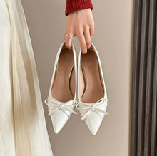 Women's Small Size Satin Heels With Bow Tie AW2645
