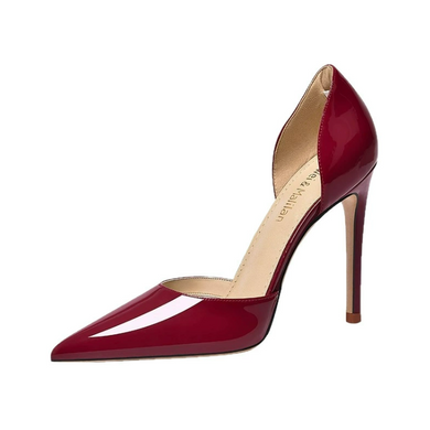 Women's Small Size Side Empty Patent Shoes FS294