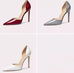 Women's Small Size Side Empty Patent Shoes FS294