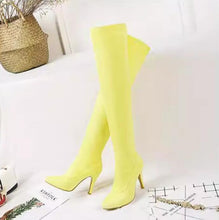 Women's Small Size Stretch Pointy Long Boots TS82