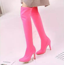 Women's Small Size Stretch Pointy Long Boots TS82