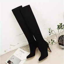 Women's Small Size Stretch Pointy Long Boots TS82