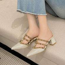 Women's Small Size Stud Strappy Block Heels SS2789