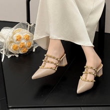 Women's Small Size Stud Strappy Block Heels SS2789