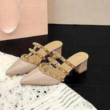 Women's Small Size Stud Strappy Block Heels SS2789