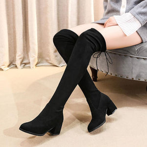Women's Small Size Suede Knee High Boots AP157