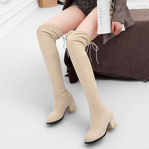 Women's Small Size Suede Knee High Boots AP157