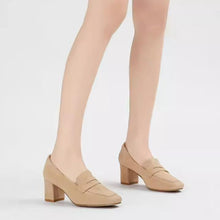 Women's Small Size Suede Leather Chunky Shoes SS2624