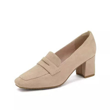 Women's Small Size Suede Leather Chunky Shoes SS2624