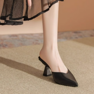 Women's Small Size V Cut Heeled Sandals FS38