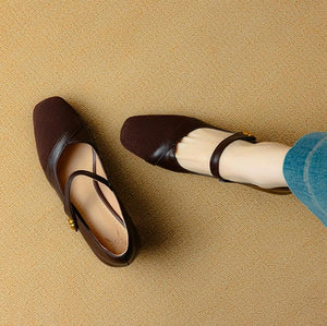 Women's Square Toe Petite Mary Jane Heels FS215