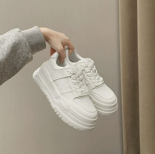 Women's Thicksole White Fashion Sneakers TS383