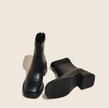 Back Zipper Square Toe Boots GS254