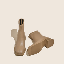 Back Zipper Square Toe Boots GS254