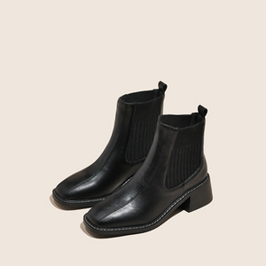 Block Heel Slip On Ankle Boots GS255