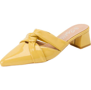 Block Heel Slip On Sandals For Small Feet GS384