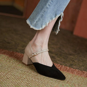 Chunky Heel Mary Jane Pump Shoes GS277