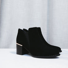 Women's Slip on Chunky Heel Side Zipper Ankle Booties AS39