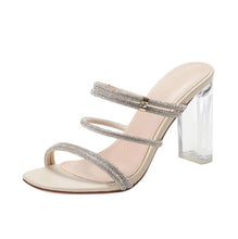 Clear Heel Rhinestone Strap Shoes GS248