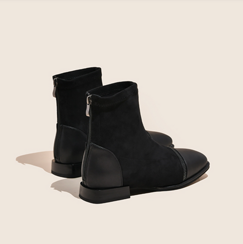 Flat Low Heel Boots With Top Cap GS253