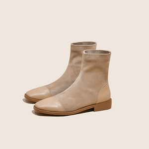 Flat Low Heel Boots With Top Cap GS253