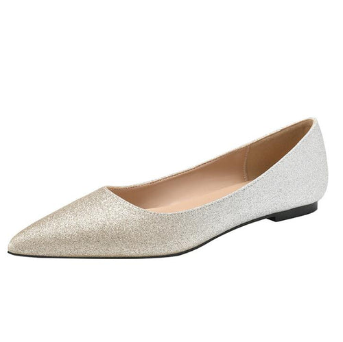 Glitter Pointy Flat Heels ANLE23