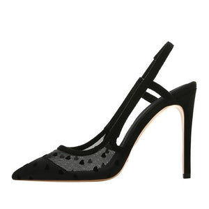 Small Size Lace Mesh High Heels BS329