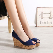 Women Small Size Peep Wedge Sandals CANDICE