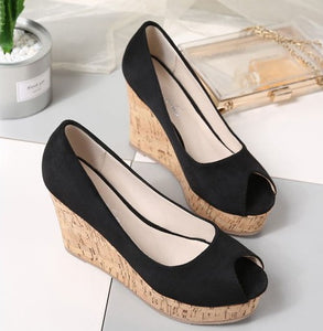 Women Small Size Peep Wedge Sandals CANDICE