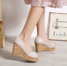 Women Small Size Peep Wedge Sandals CANDICE