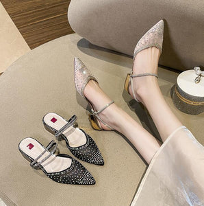Lace Mesh Slip On Sandals GS249